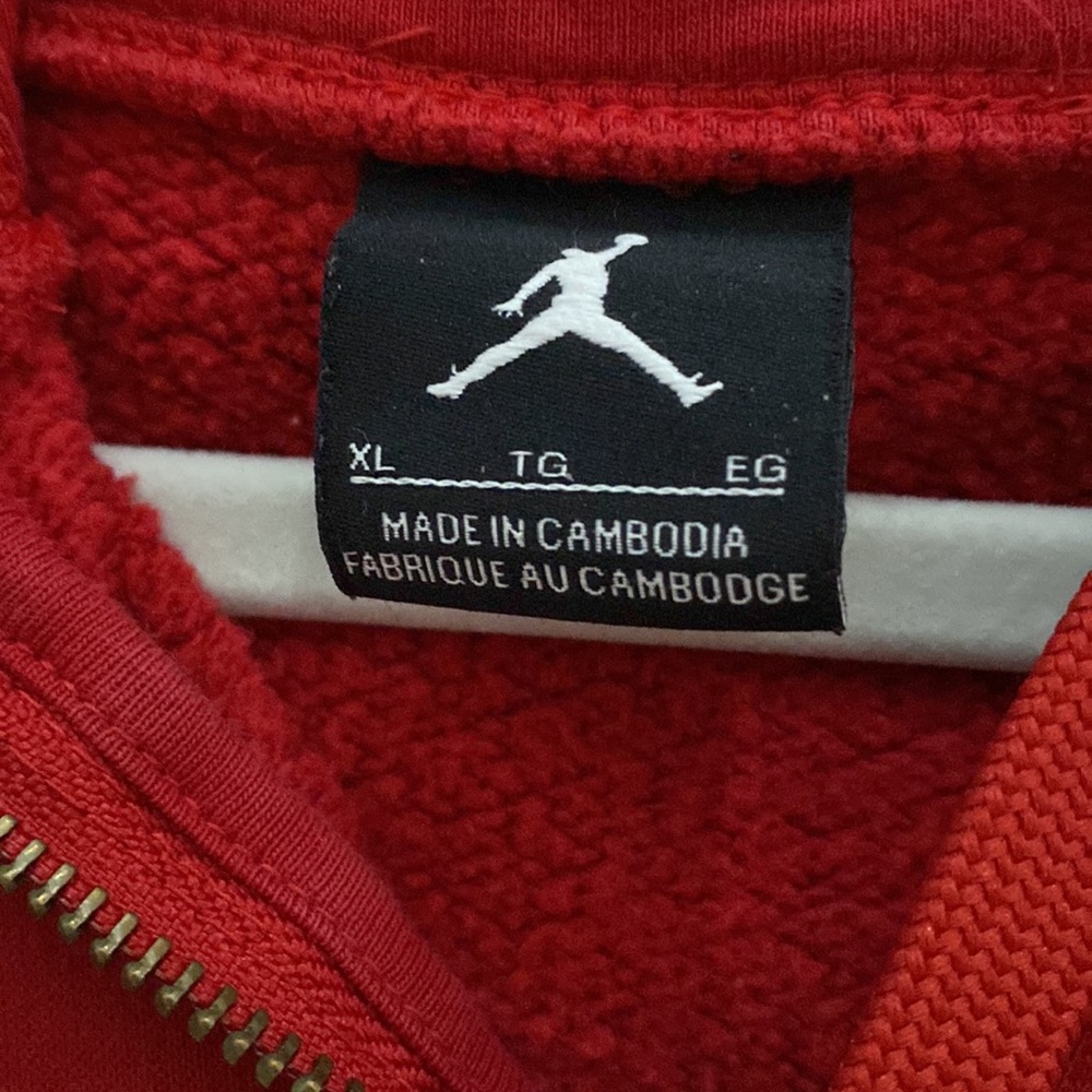 Nike Jordan Jumpman Air Men's Fleece Full-Zip Hoodie - Red sz Xl - Picture 4 of 4